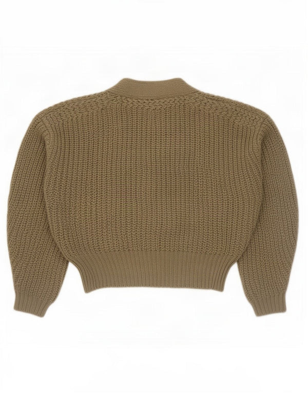 Übergroßer Crop-Wickel-Cardigan von Zara für Damen, Gr. 14, mittleres Khaki-Acryl