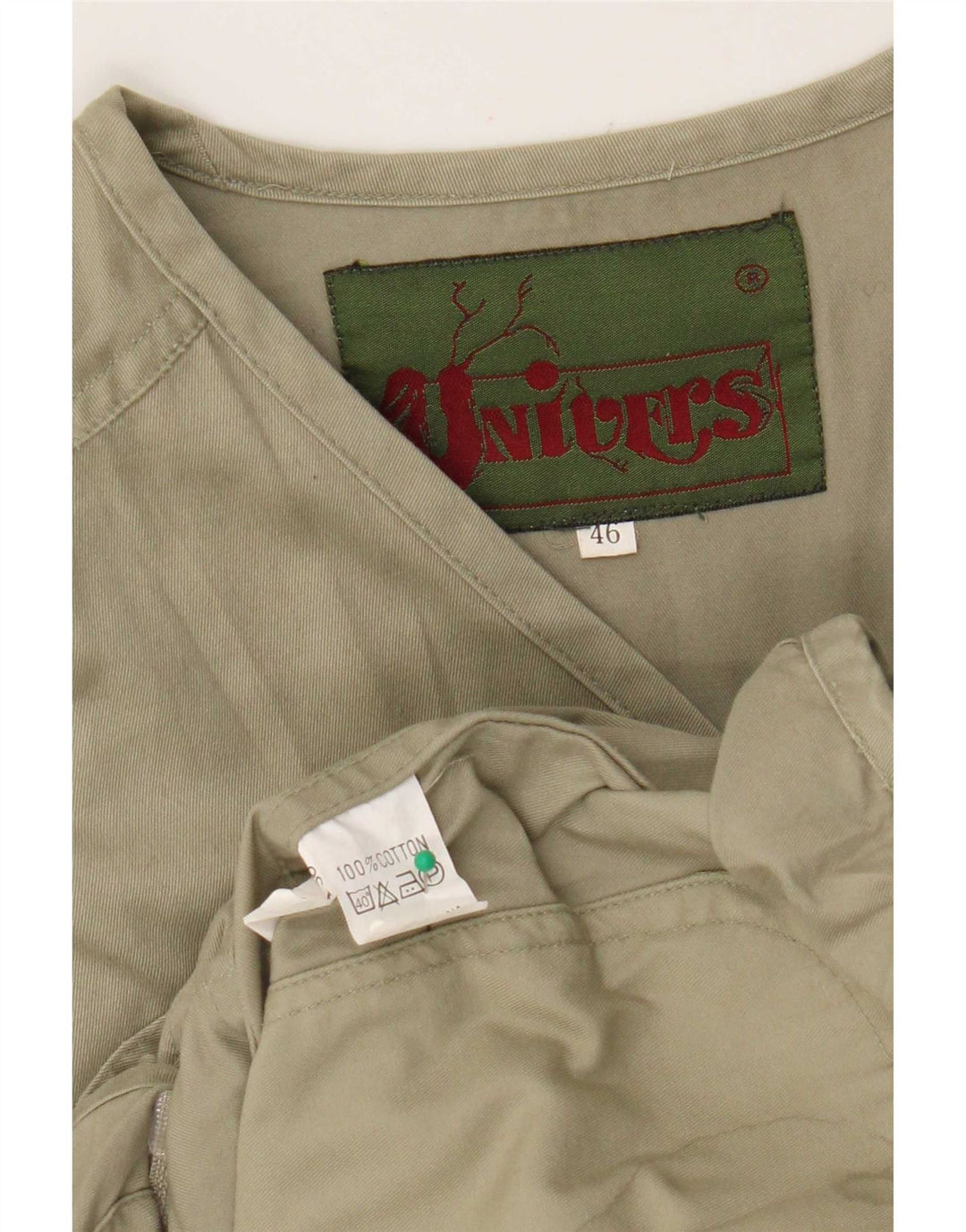 Univers Herren Utility Gilet IT 46 Small Khaki Baumwolle