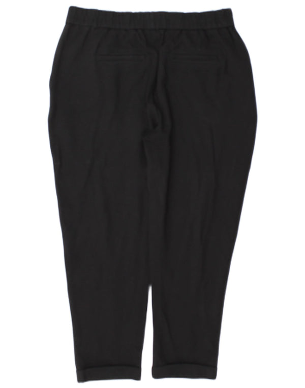 Benetton Damen Tapered Cropped-Hose W34 L24 Schwarz