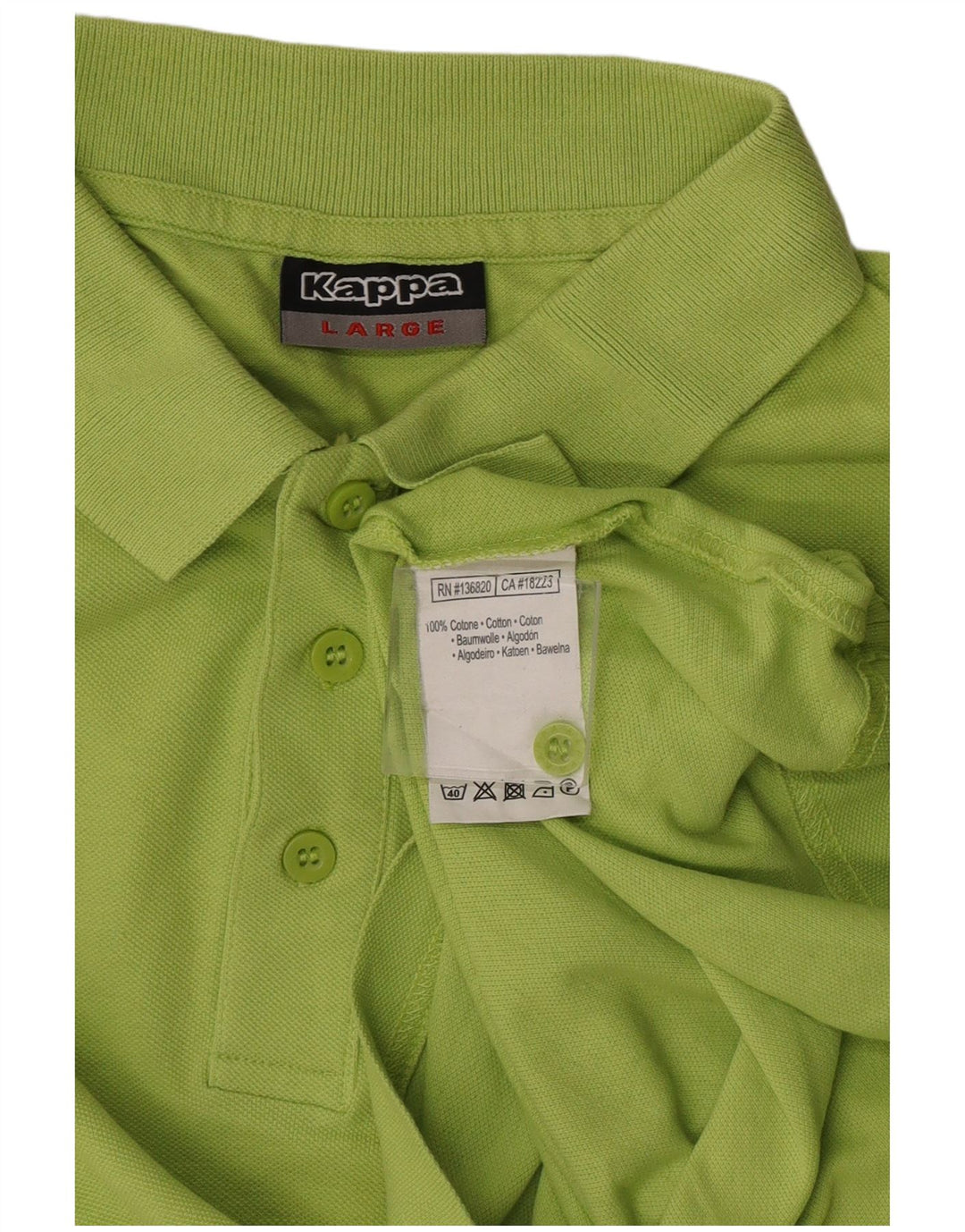 Kappa Herren-Poloshirt, groß, grüne Baumwolle