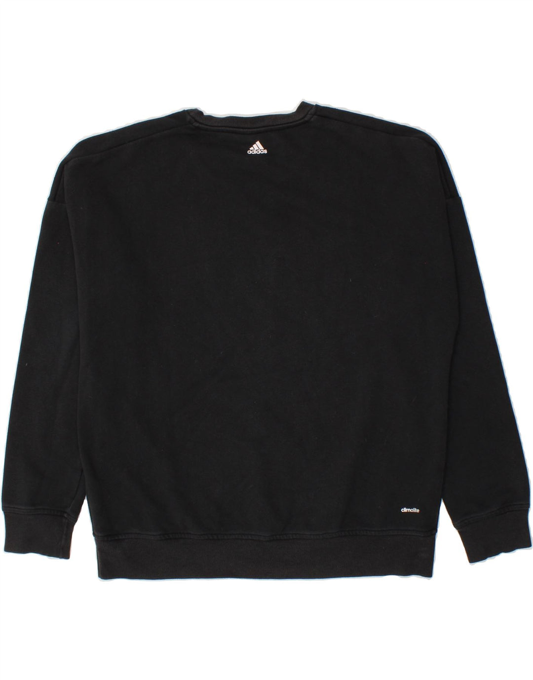ADIDAS Womens Climalite Graphic Sweatshirt Jumper UK 12-14 Medium Black | Vintage Adidas | Thrift | Second-Hand Adidas | Used Clothing | Messina Hembry 
