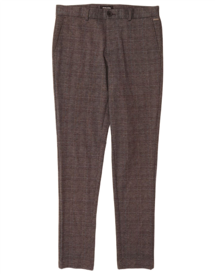 Jack & Jones Slim Chino-Hose für Herren, W32, L34, graues Hahnentritt-Polyester