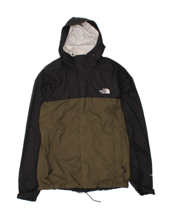 THE NORTH FACE Herren-Regenjacke mit Kapuze, UK 38, mittlerer Khaki-Farbblock