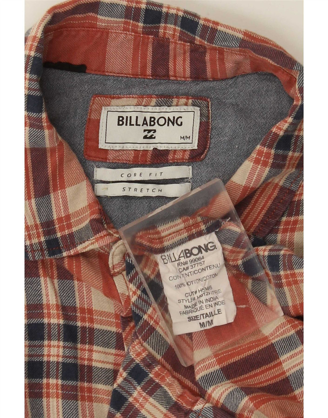 Billabong Herren Core Fit Flanellhemd Mittelrot karierte Baumwolle
