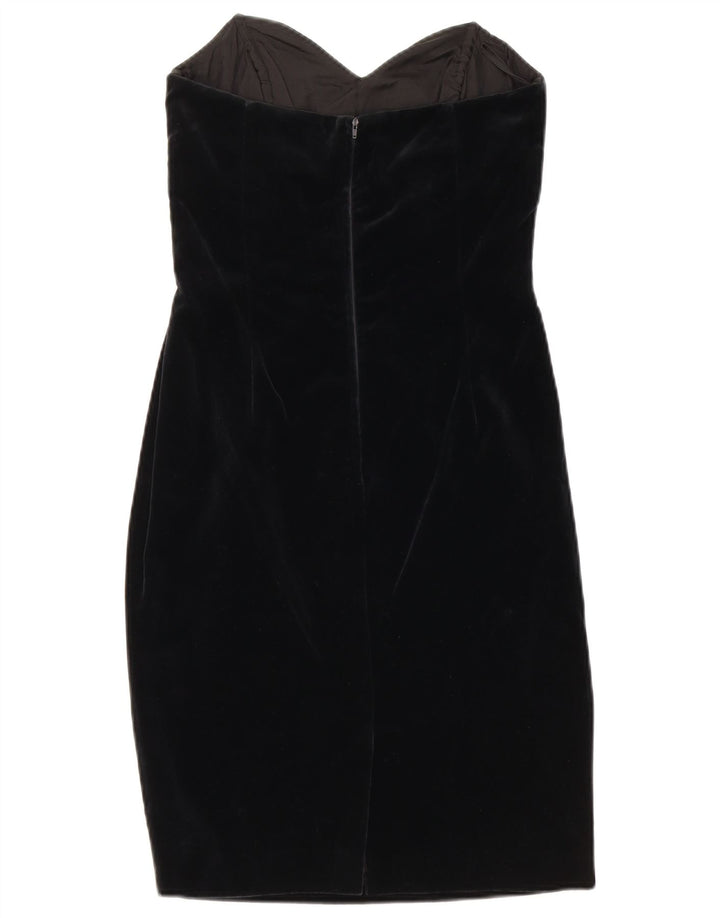 MAX MARA Damen Pianoforte Samt trägerloses Kleid IT 40 Small Schwarze Baumwolle