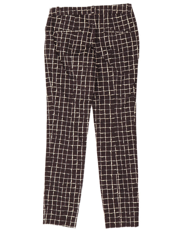 Zara Slim Chino-Hose für Damen, Größe S, W26, L29, schwarz, kariert, Baumwolle