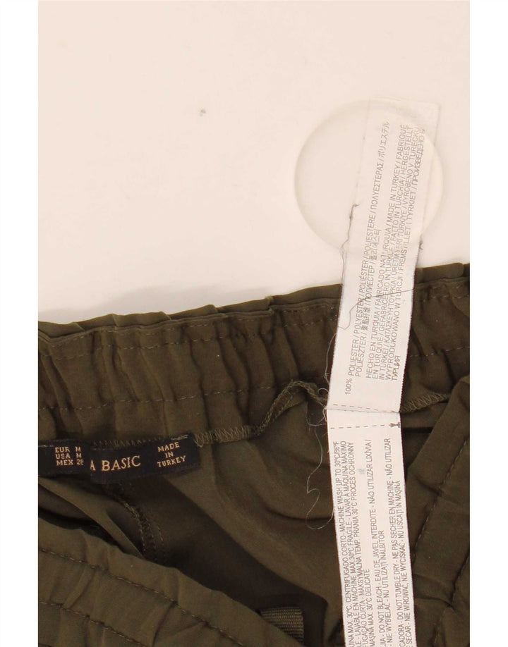 Zara Damen Tapered Casual Hose Medium W28 L27 Khaki Polyester