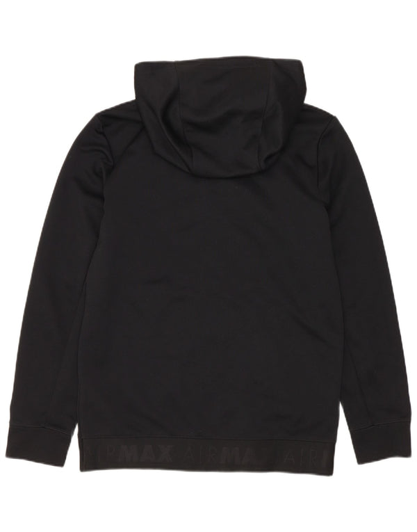 Nike Jungen-Kapuzenpullover mit grafischem Reißverschluss, 10–11 Jahre, Mittelschwarz, Farbblock