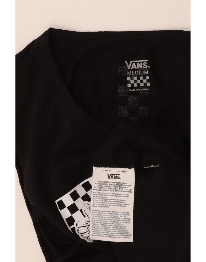 Vans Damen Crop Graphic Vest Top UK 12 Mittelschwarze Baumwolle
