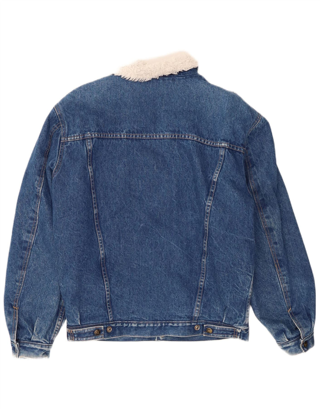 Vintage Herren Denim Sherpa Jacke UK 38 Mittelblau
