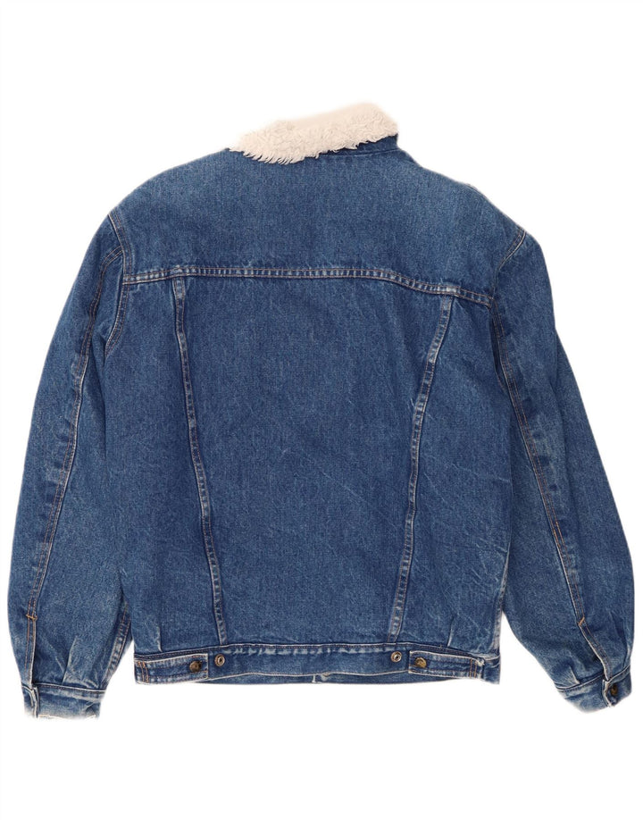 Vintage Herren Denim Sherpa Jacke UK 38 Mittelblau