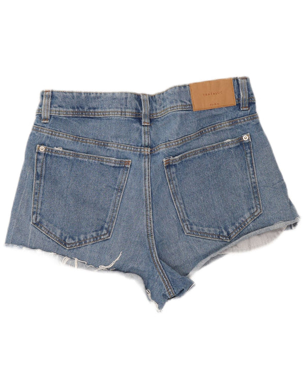 Zara Damen Trafaluc Denim Shorts EU 34 2XS W24 Blaue Baumwolle