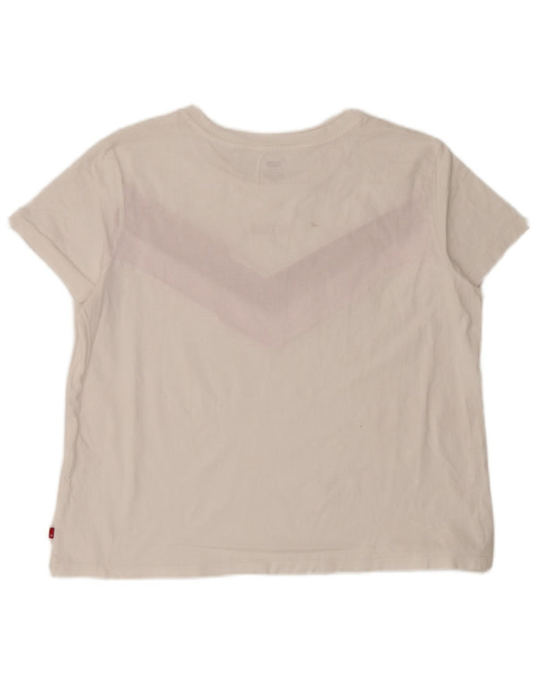 Levi's Womens Graphic T-Shirt Top UK 18 XL White Colourblock