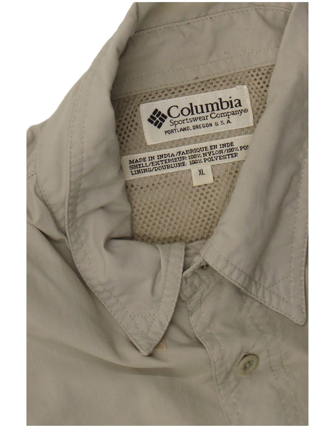 Columbia Herren Kurzarmhemd XL Khaki Nylon