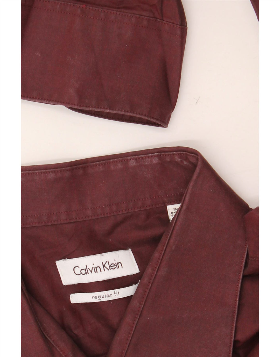 CALVIN KLEIN Herren-Hemd mit normaler Passform, Größe 18 2XL, kastanienbraune Baumwolle