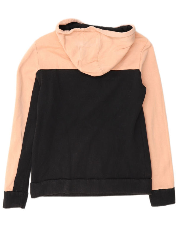 Adidas Damen Graphic Hoodie Pullover UK 12/14 Mittelrosa Colourblock Baumwolle