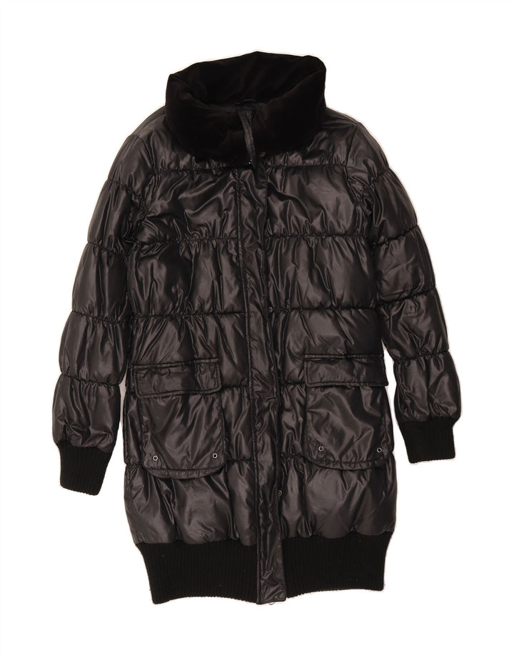 SISLEY Womens Padded Coat IT 44 Medium Black Polyester Vintage Sisley and Second-Hand Sisley from Messina Hembry 