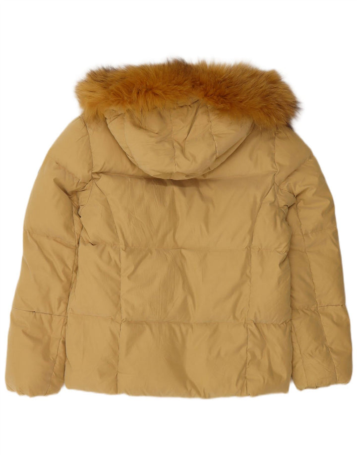 Chateu Beau Cadre Wattierte Damenjacke mit Kapuze IT 44 Mittelgelbes Polyester