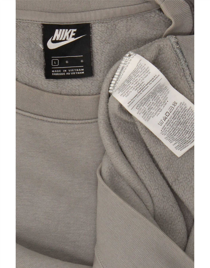 Nike Herren-Sweatshirt mit Grafik, groß, graue Baumwolle