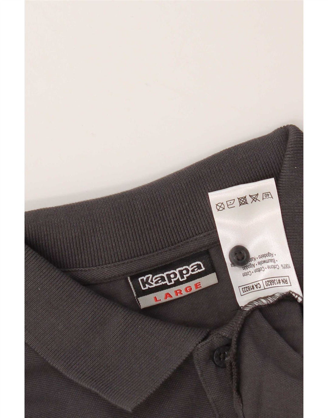 Kappa Herren Langarm-Poloshirt, große graue Baumwolle