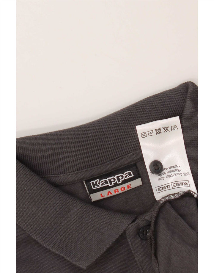 Kappa Herren Langarm-Poloshirt, große graue Baumwolle
