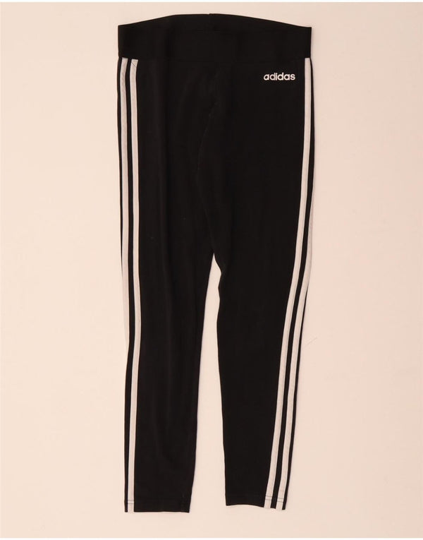 ADIDAS Damen Leggings UK 8/10 Small Schwarz Baumwolle