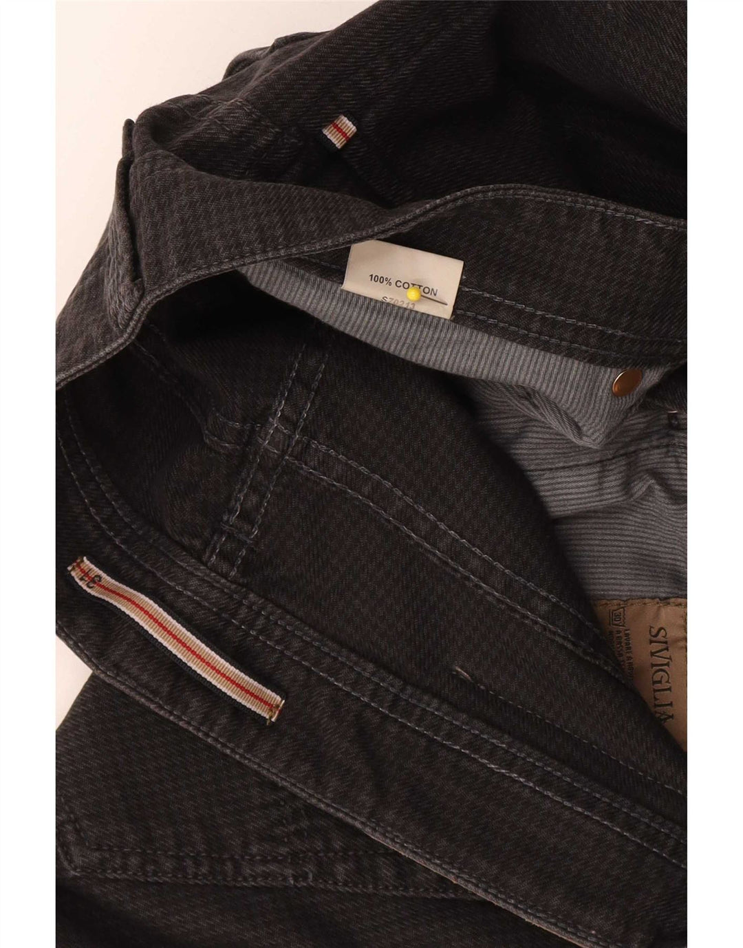 SIVIGLIA Herren Straight Jeans W31 L32 Schwarze Hahnentritt-Baumwolle