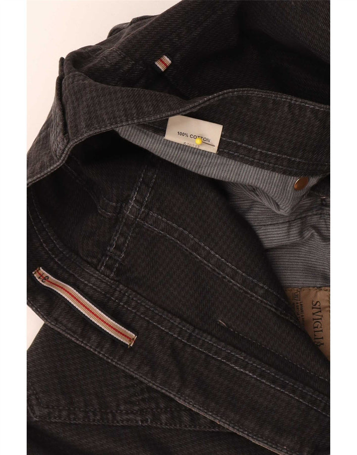 SIVIGLIA Herren Straight Jeans W31 L32 Schwarze Hahnentritt-Baumwolle