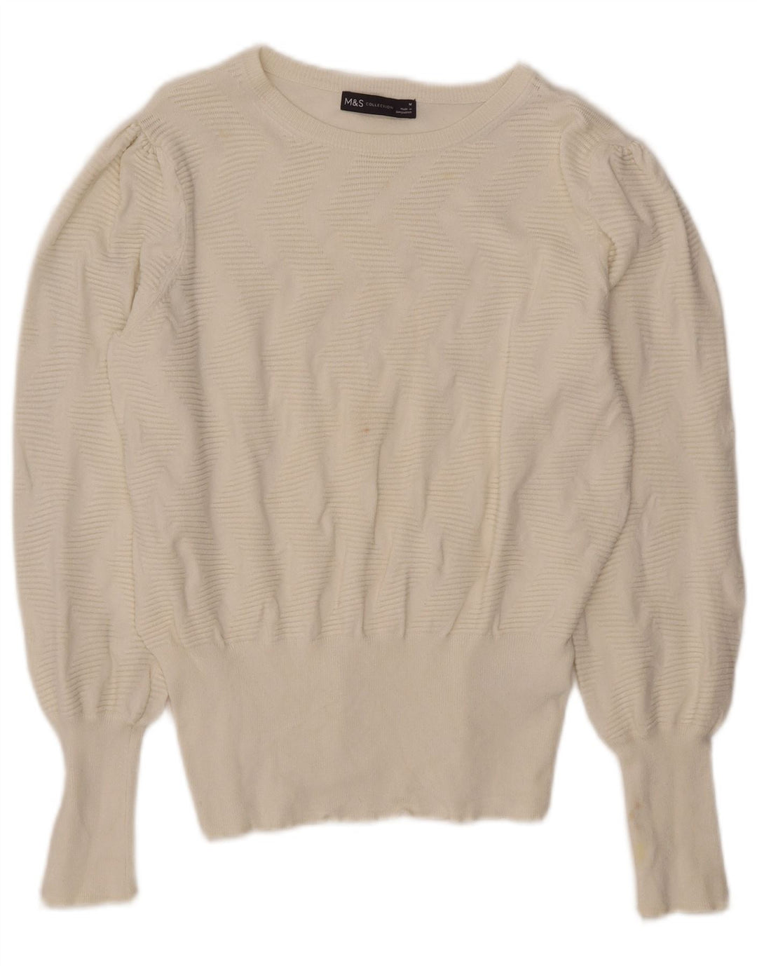 Marks & Spencer Damen-Pullover mit U-Boot-Ausschnitt, Gr. 12, Mittel, gebrochenes Weiß