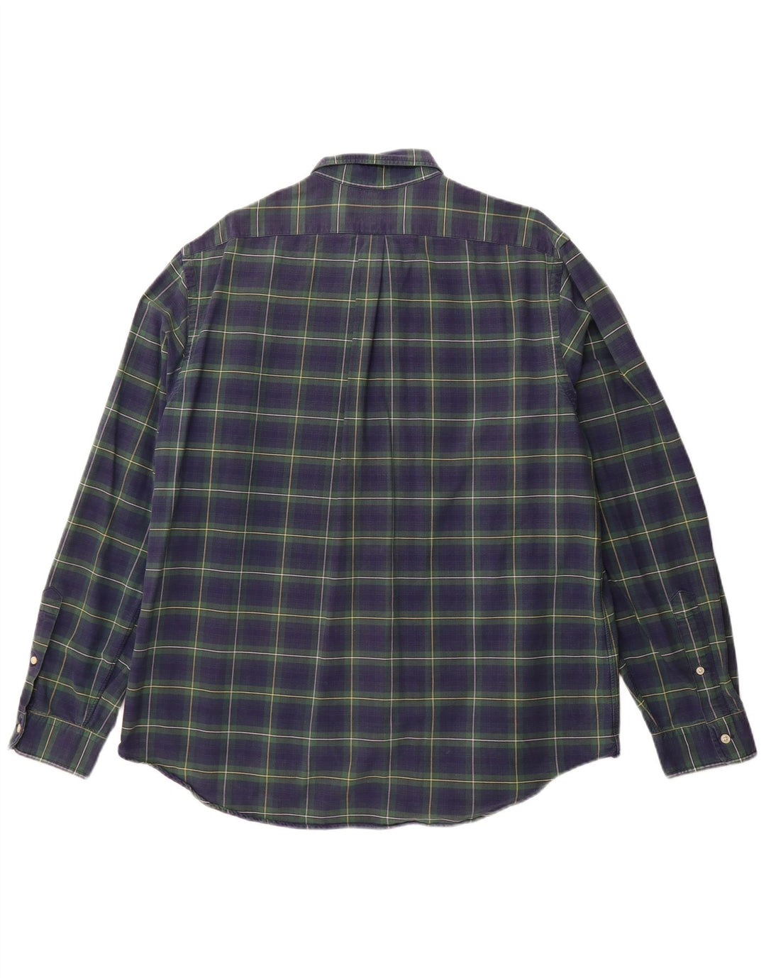 RALPH LAUREN Herren Flanellhemd XL Marineblau kariert Baumwolle