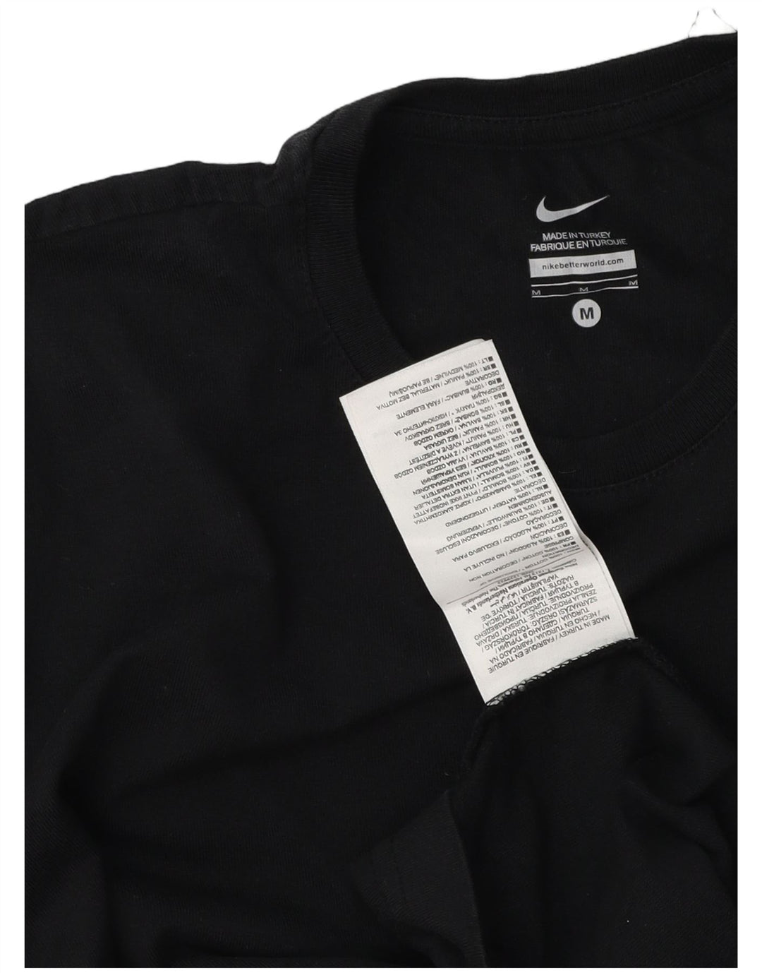 Nike Damen T-Shirt Top UK 12 Medium Schwarz Baumwolle