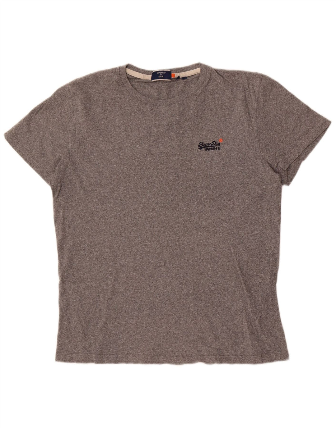 Superdry Herren-T-Shirt-Oberteil, groß, grau gefleckte Baumwolle