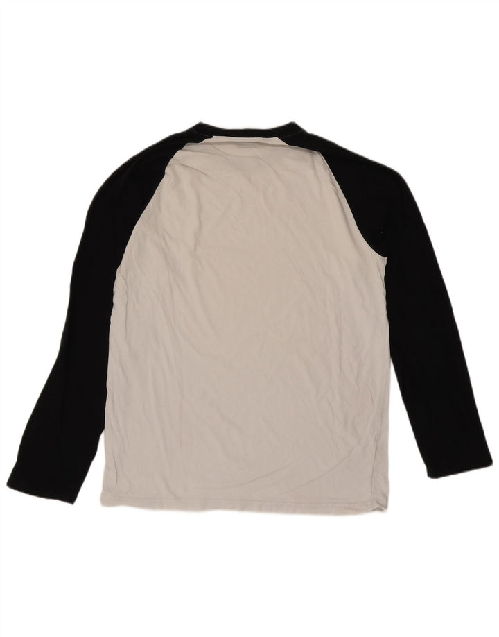 Dickies Herren-Oberteil, langärmelig, groß, weiße Farbblock-Baumwolle