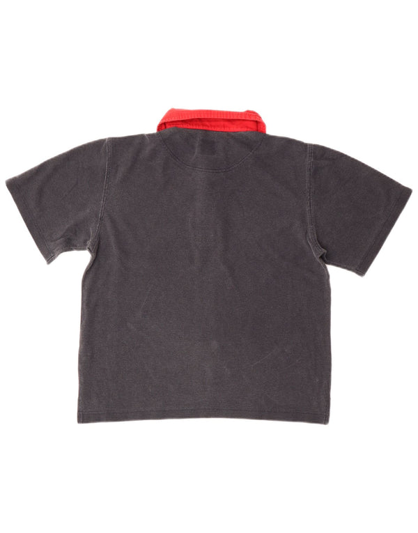 Think Pink Boys Polo Shirt 9-10 Years Grey Colourblock Cotton