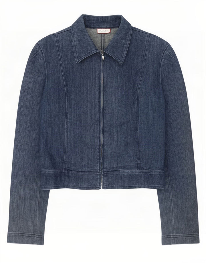 Max & Co. Damen Jeansjacke UK 10 Small Blaue Baumwolle