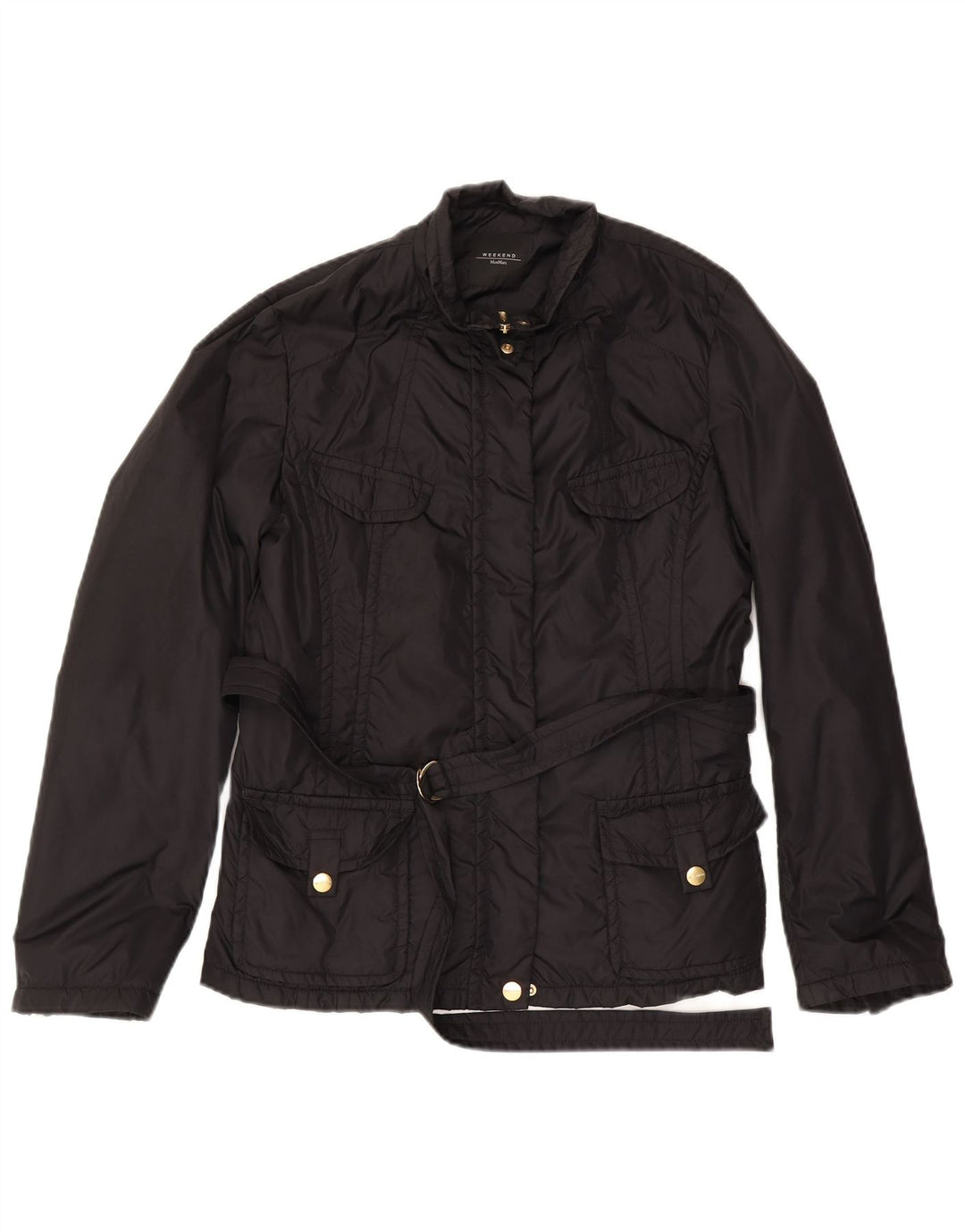 Max Mara Damen Weekend Utility Jacke UK 18 XL Schwarz Polyamid