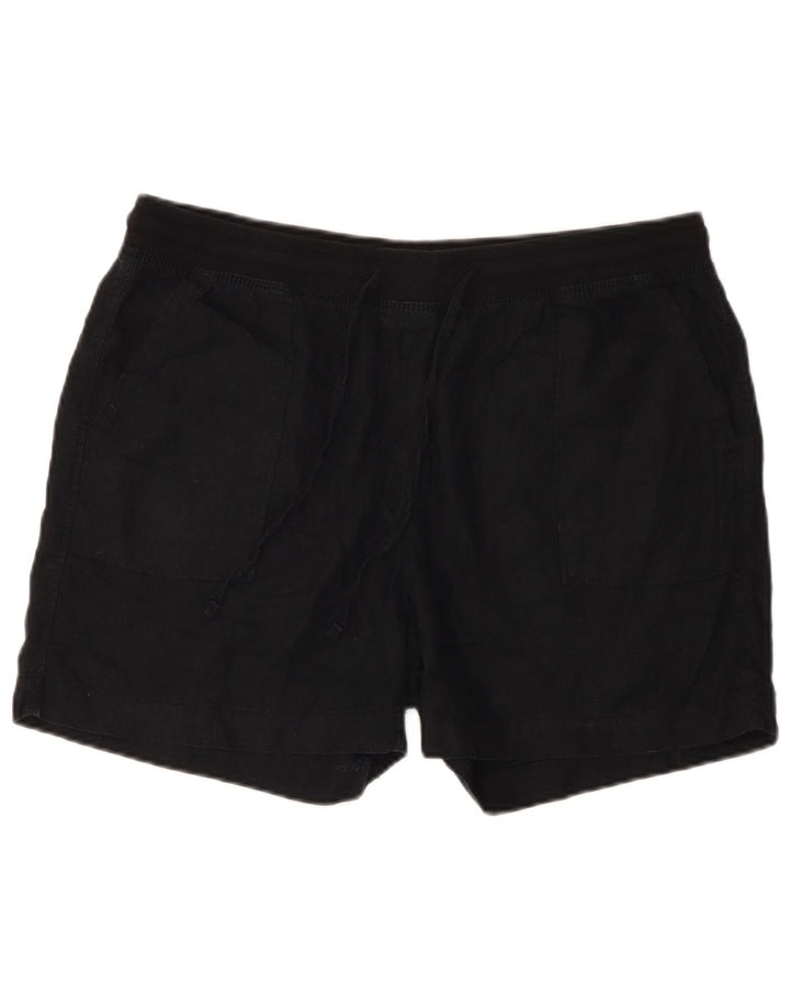 Marks & Spencer Damen Chinoshorts UK 16 Large W36 Schwarzes Leinen