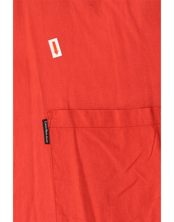 Calvin Klein Jeans Herrenhemd 2XL rote Baumwolle