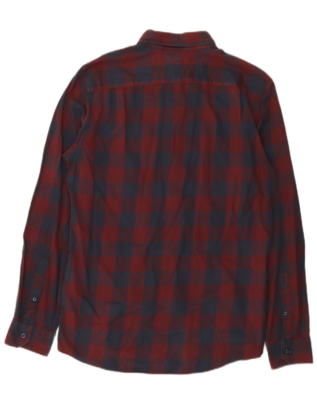 Jack Wills Herren-Hemd mit klassischer Passform, mittelgroß, Burgunderrot, Gingham-Baumwolle