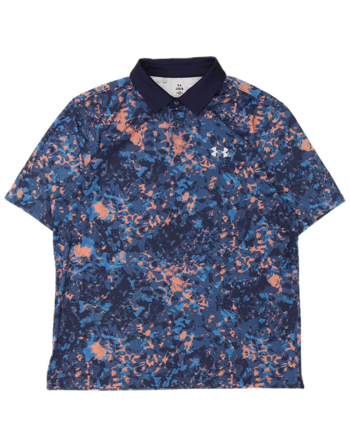 Under Armour Herren-Poloshirt, groß, marineblau, Batikfärbung