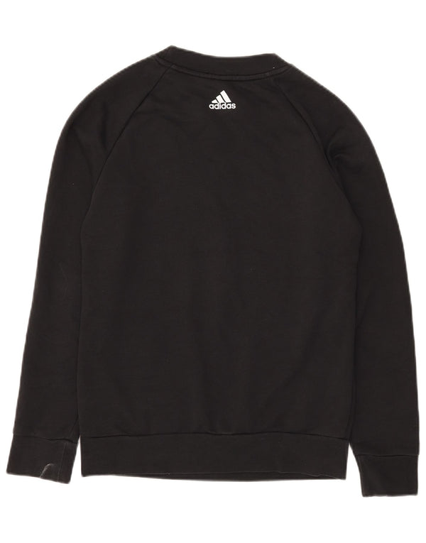 Adidas Damen Graphic Sweatshirt Pullover UK 8/10 Small Schwarz Baumwolle