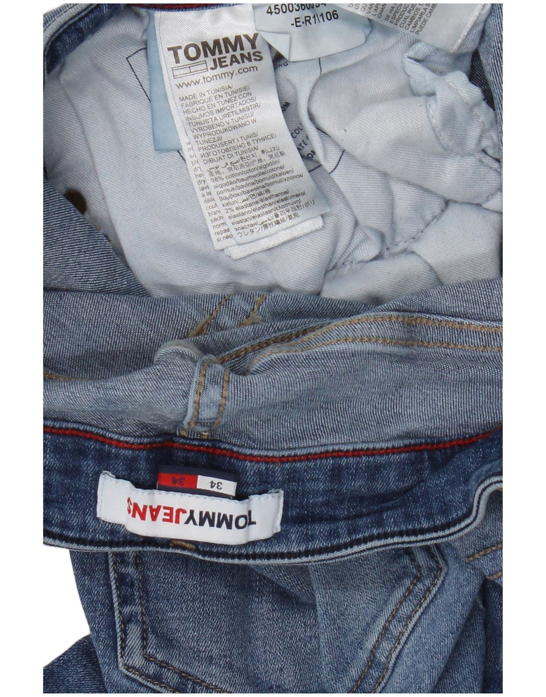 Tommy Hilfiger Herren Slim Jeans W34 L34 Blaue Baumwolle
