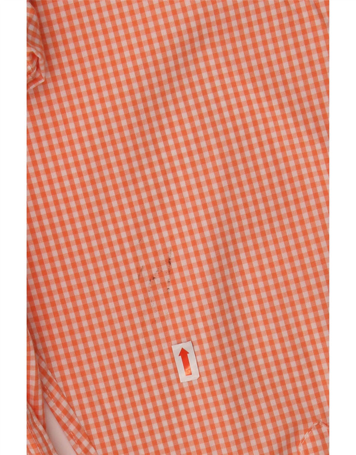 Izod Herrenhemd, groß, rosa Gingham-Baumwolle