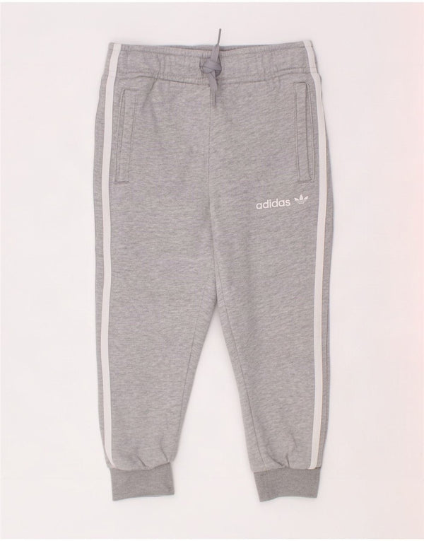 Adidas Jungen-Trainingshose, Jogginghose, 3–4 Jahre, grau gefleckte Baumwolle