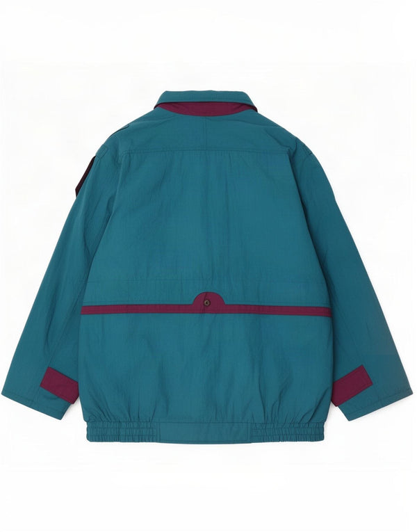 Vintage Damen Übergroße Windjacke UK 18 XL Grün Farbblock