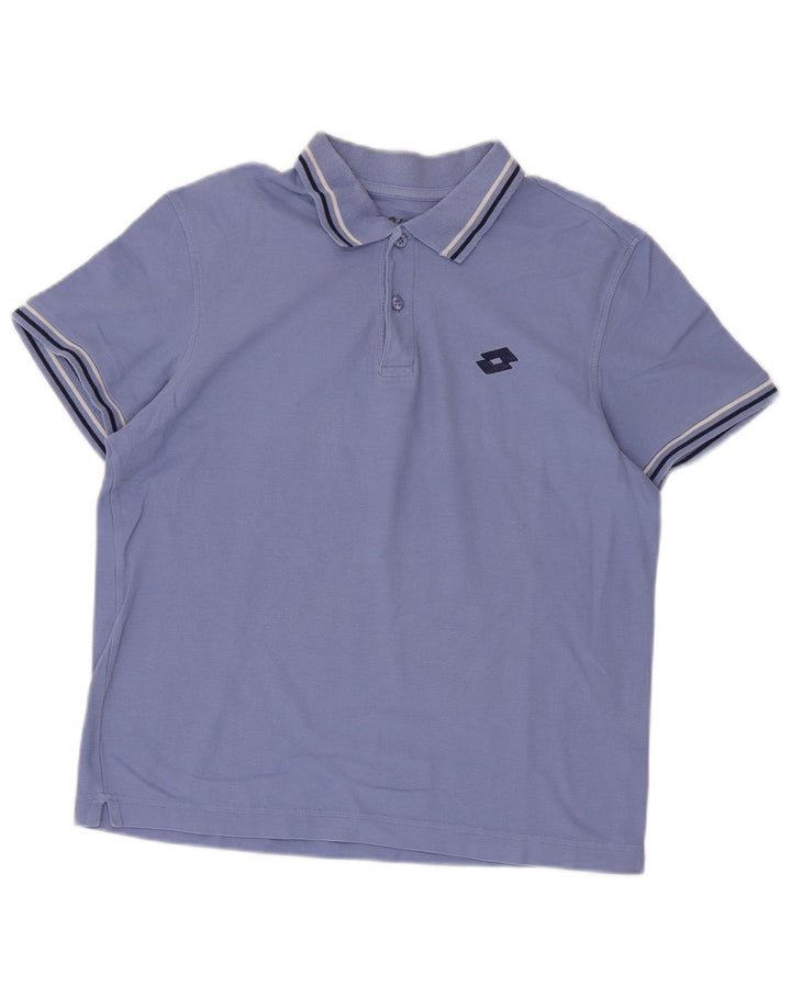 Lotto Herren-Poloshirt, klein, blau gestreift