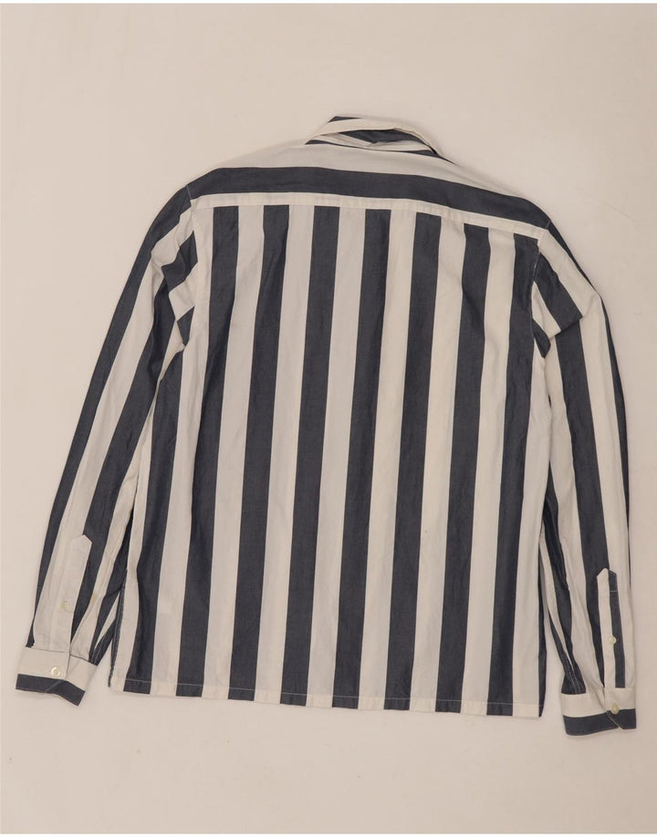 FARAH Herren-Hemd mit legerer Passform, mittelmarineblau, gestreift, Baumwolle