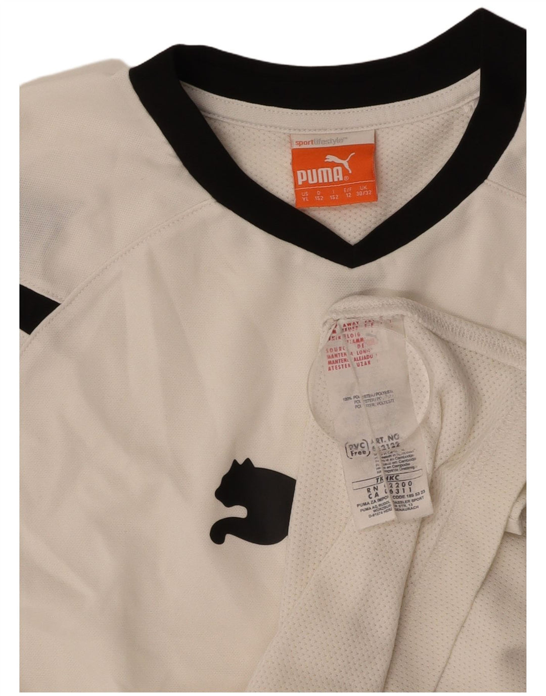 PUMA Boys Graphic T-Shirt Top 11-12 Years White Colourblock Polyester