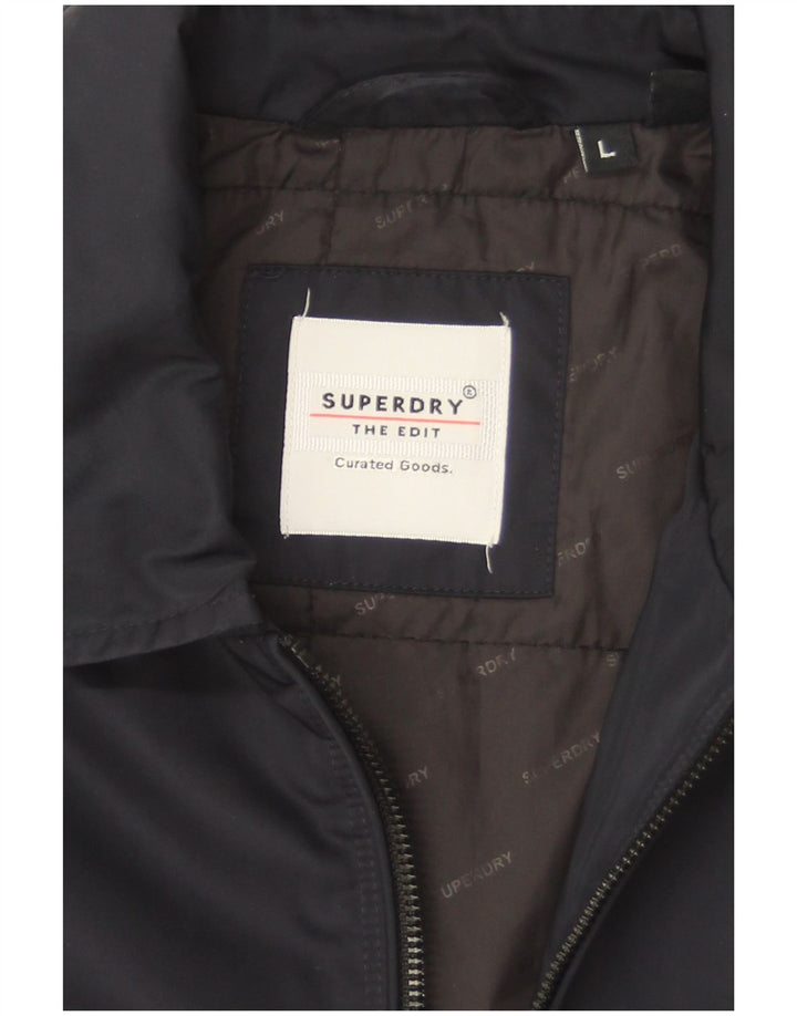 Superdry Herren Bomberjacke UK 40 Large Marineblau Polyester