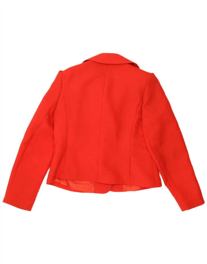 TREVIRA Womens 3 Button Blazer Jacket UK 16 Large  Red Polyester